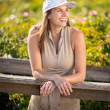 Get Soaked Sleeveless Swim Top with Built-in Bra - Driftwood - Line In The Sand Swim