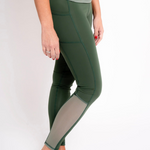 Dive In Swim Leggings Palmetto with Seagrass Mesh