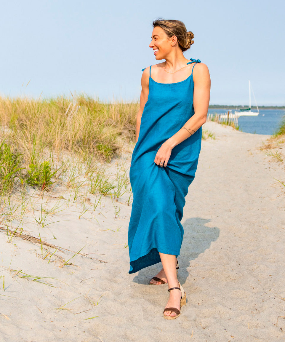 Pacific Linen Maxi Dress - Line In The Sand Swim