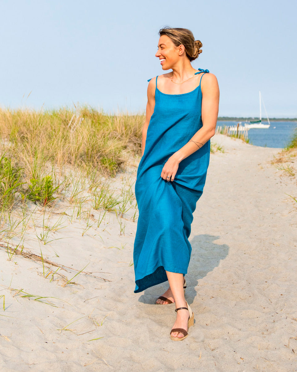 Pacific Linen Maxi Dress - Line In The Sand Swim