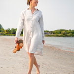 Coastal Linen Shirt Dress - Line In The Sand Swim