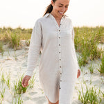 Coastal Linen Shirt Dress - Line In The Sand Swim
