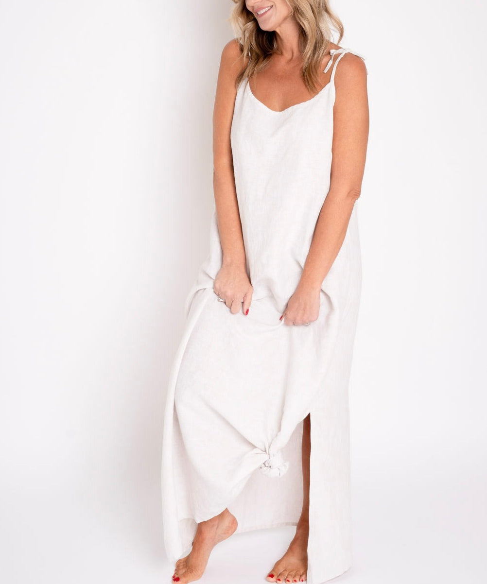 Pacific Linen Maxi Dress - Line In The Sand Swim
