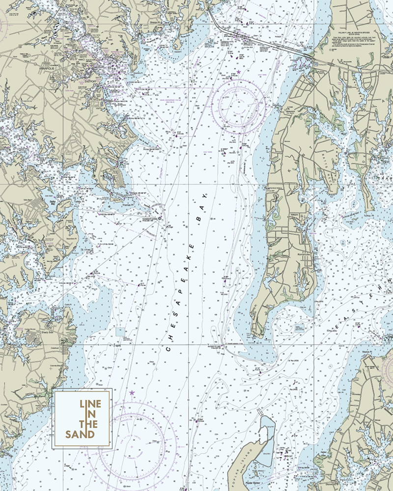 Nautical Chart Solar Gaiter - Line In The Sand Swim