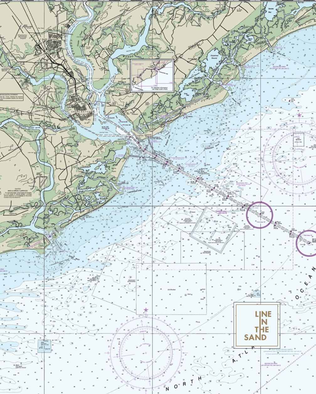 Nautical Chart Solar Gaiter - Line In The Sand Swim
