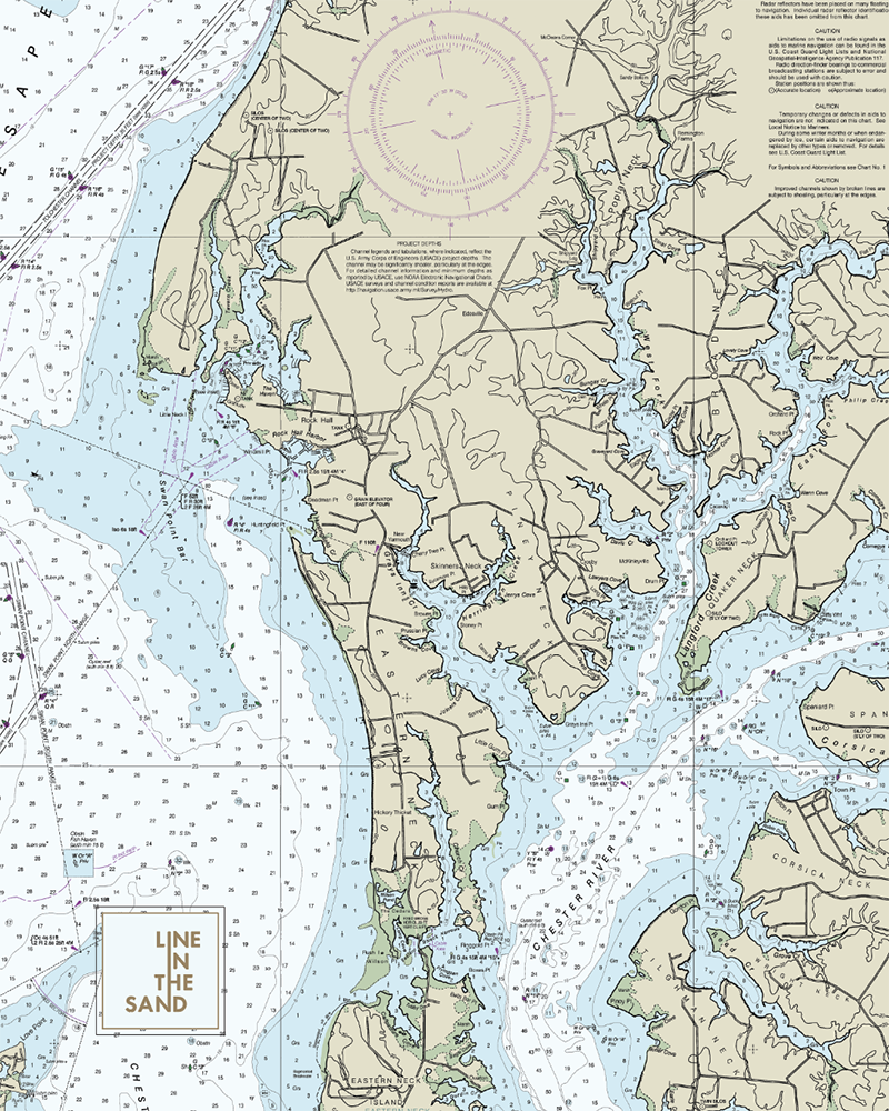 Nautical Chart Solar Gaiter - Line In The Sand Swim
