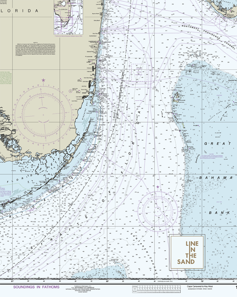 Nautical Chart Solar Gaiter - Line In The Sand Swim
