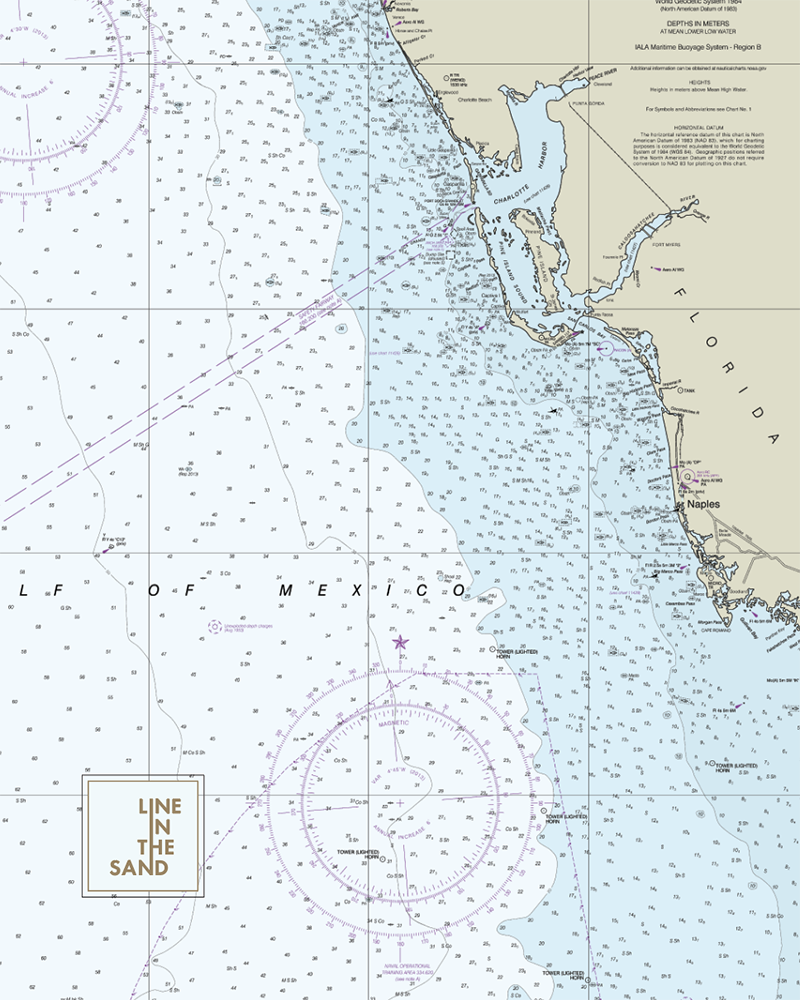 Nautical Chart Solar Gaiter - Line In The Sand Swim