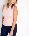 Get Soaked Sleeveless Swim Top with Built-in Bra - Conch