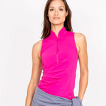 Get Soaked Sleeveless Swim Top with Built-in Bra - Flamingo - Line In The Sand Swim