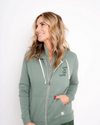 Afternoon Zip Hoodie Sage Green