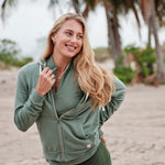 Afternoon Zip Hoodie Sage Green