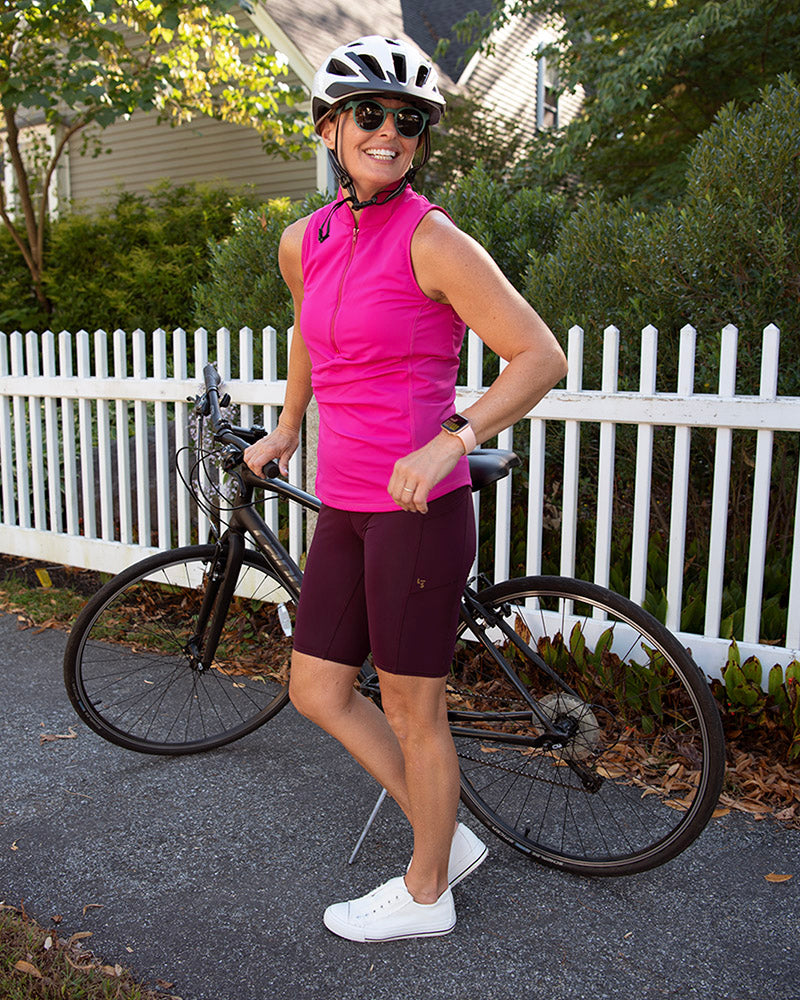 Get Soaked Sleeveless Swim Top with Built-in Bra - Flamingo - Line In The Sand Swim