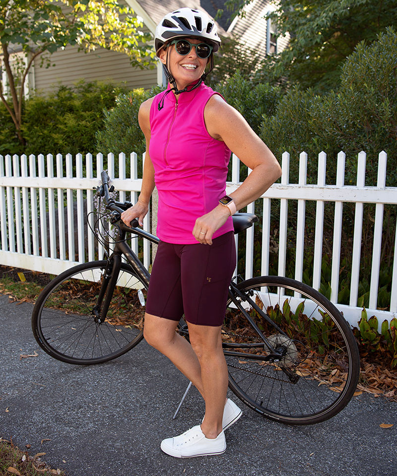 Get Soaked Sleeveless Swim Top with Built-in Bra - Flamingo - Line In The Sand Swim