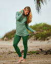 Dive In Swim Leggings Palmetto with Seagrass Mesh