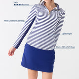 Navy Stripe 1/4 Zip Sport Top