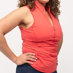 Get Soaked Sleeveless Swim Top with Built-in Bra Coral