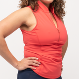 Get Soaked Sleeveless Swim Top with Built-in Bra Coral