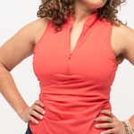 Get Soaked Sleeveless Swim Top with Built-in Bra Coral