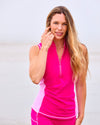 Get Soaked Sleeveless Swim Top with Built-in Bra Flamingo