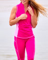 Get Soaked Sleeveless Swim Top with Built-in Bra Flamingo