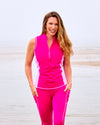 Get Soaked Sleeveless Swim Top with Built-in Bra Flamingo