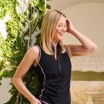 Get Soaked Sleeveless Swim Top with Built-in Bra Ink