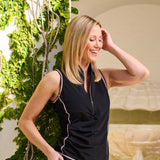 Get Soaked Sleeveless Swim Top with Built-in Bra Ink