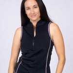 Get Soaked Sleeveless Swim Top with Built-in Bra Ink