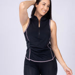 Get Soaked Sleeveless Swim Top with Built-in Bra Ink