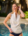 Get Soaked Sleeveless Swim Top with Built-in Bra Salt