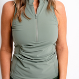 Get Soaked Sleeveless Swim Top with Built-in Bra Seagrass
