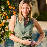 Get Soaked Sleeveless Swim Top with Built-in Bra Seagrass