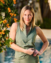 Get Soaked Sleeveless Swim Top with Built-in Bra Seagrass