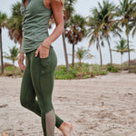 Dive In Swim Leggings Palmetto with Seagrass Mesh