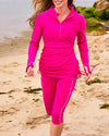 Jump In 3/4 Swim Leggings Flamingo
