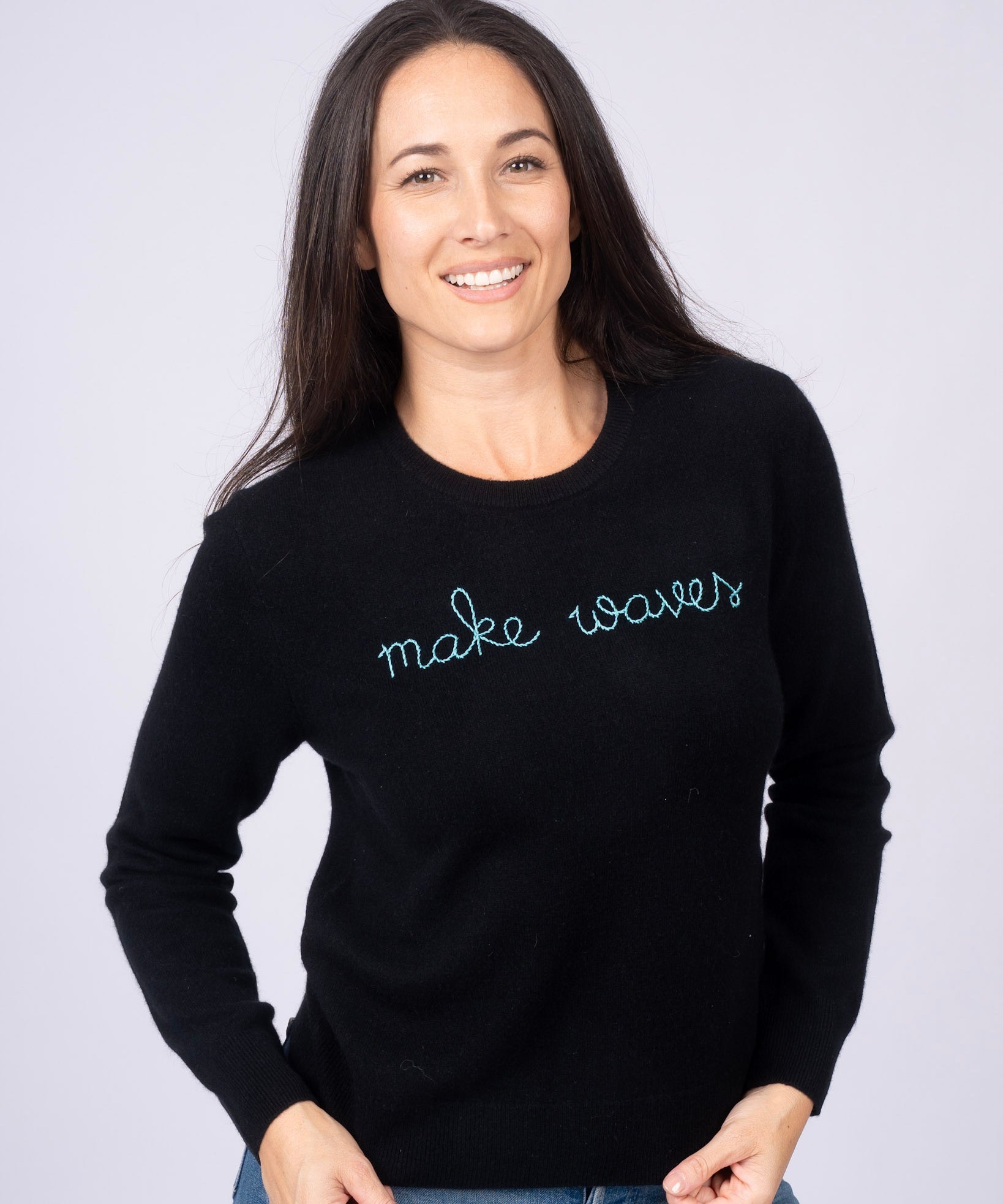 Make Waves Cashmere Sweater - Line In The Sand Swim