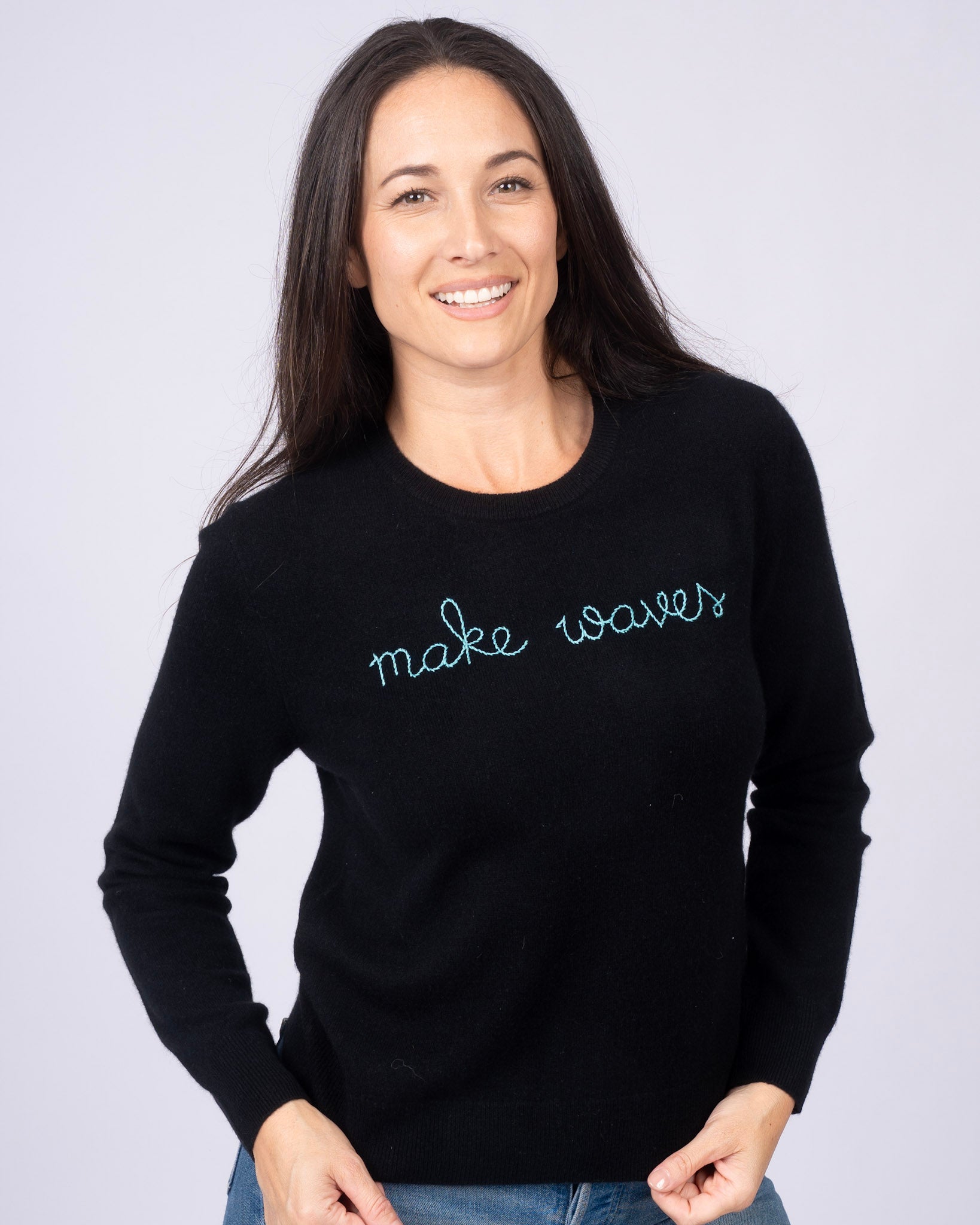 Make Waves Cashmere Sweater - Line In The Sand Swim