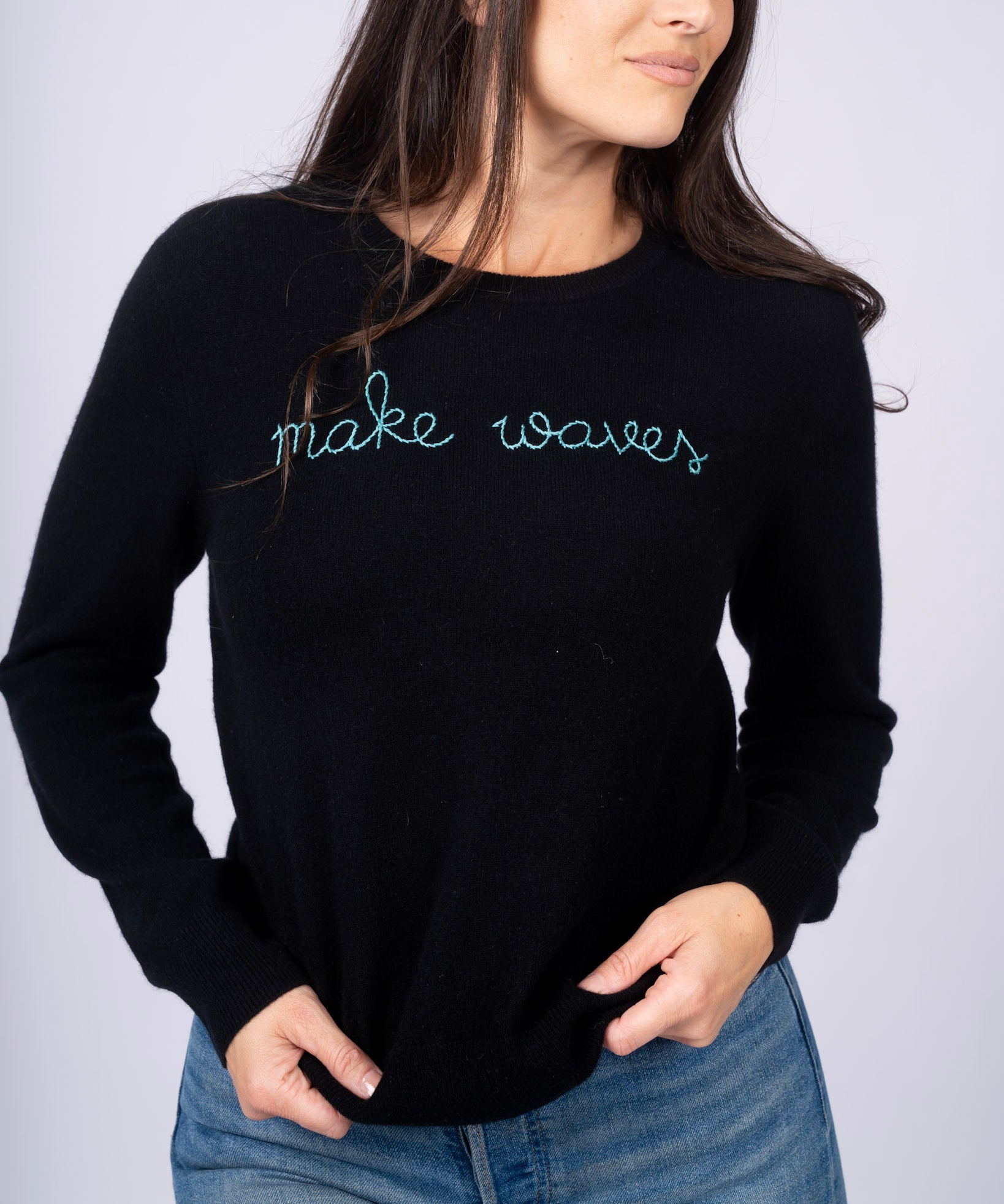 Make Waves Cashmere Sweater - Line In The Sand Swim