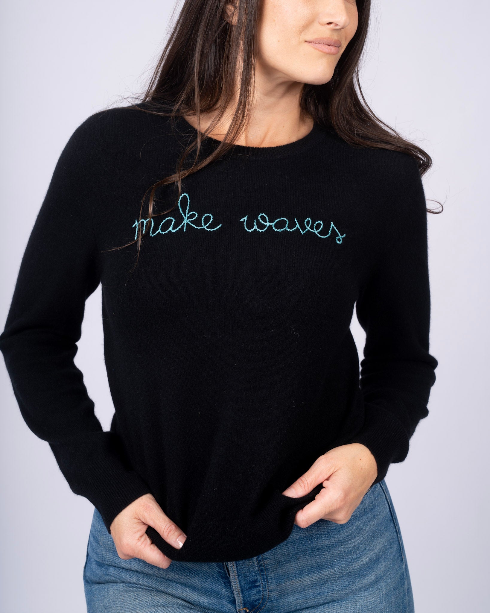 Make Waves Cashmere Sweater - Line In The Sand Swim