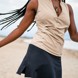 Get Soaked Sleeveless Swim Top with Built-in Bra - Driftwood