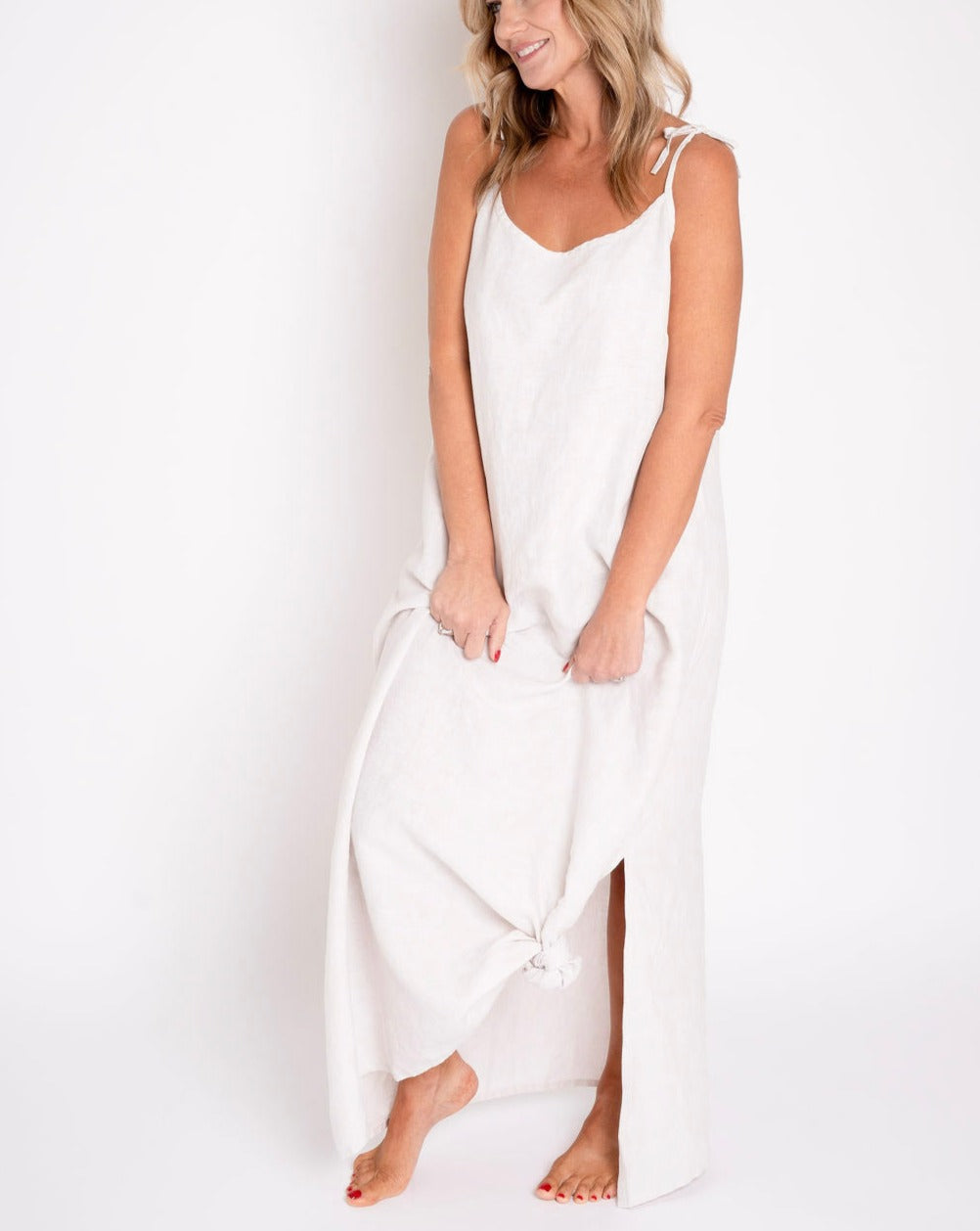 Pacific Linen Maxi Dress M / Silver Pacific Linen Maxi Dress M / Silver