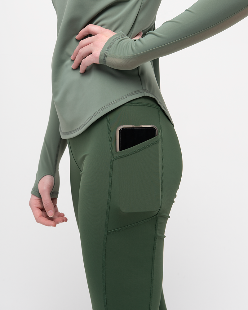 Dive In Swim Leggings Palmetto with Seagrass Mesh