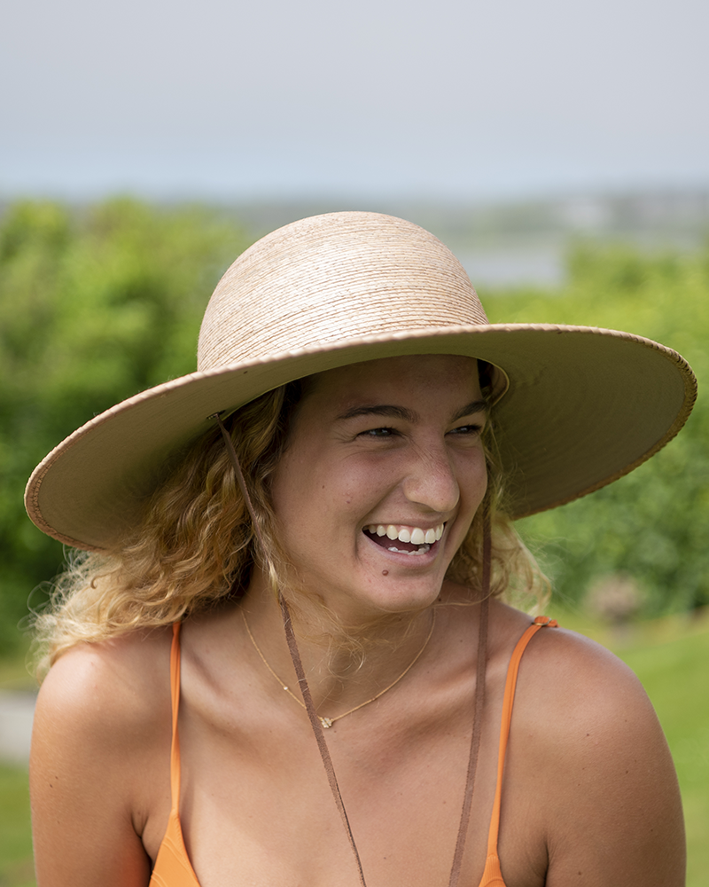 Handmade Straw Hat with Sun Protection - Line In The Sand Swim