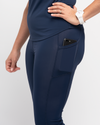 Jump In 3/4 Swim Leggings Marine with Mesh