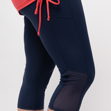 Jump In 3/4 Swim Leggings Marine with Mesh