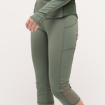 Jump In 3/4 Swim Leggings Seagrass with Mesh