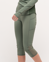 Jump In 3/4 Swim Leggings Seagrass with Mesh
