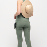 Jump In 3/4 Swim Leggings Seagrass with Mesh