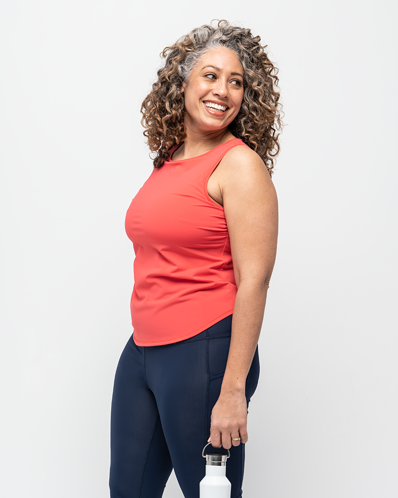 Go Deep Sun & Swim Tank with Built-in Bra - Coral